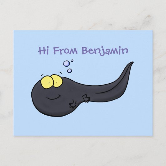 Cute leuke tadpole cartoon illustratie briefkaart (Voorkant)