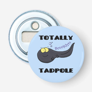 Cute leuke tadpole cartoon illustratie button flesopener