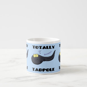 Cute leuke tadpole cartoon illustratie espresso kop