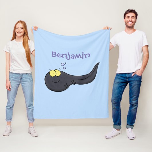 Cute leuke tadpole cartoon illustratie fleece deken (In situ)