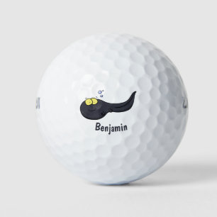 Cute leuke tadpole cartoon illustratie golfballen