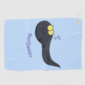 Cute leuke tadpole cartoon illustratie golfhanddoek (Horizontaal)