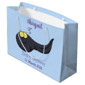 Cute leuke tadpole cartoon illustratie groot cadeauzakje (Achterkant Gekanteld)