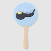 Cute leuke tadpole cartoon illustratie handwaaier (Achterkant)