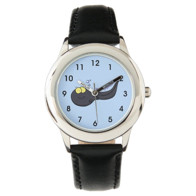 Cute leuke tadpole cartoon illustratie horloge (Voorkant)