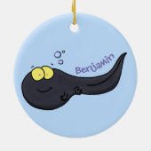 Cute leuke tadpole cartoon illustratie keramisch ornament (Achterkant)