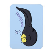 Cute leuke tadpole cartoon illustratie magneet (Verticaal)