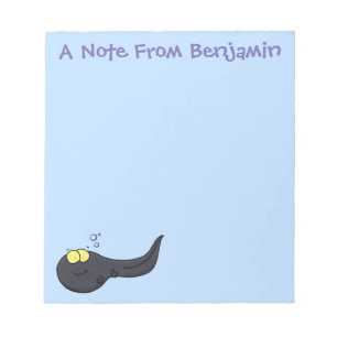Cute leuke tadpole cartoon illustratie notitieblok