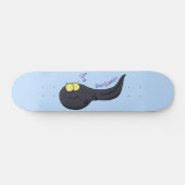 Cute leuke tadpole cartoon illustratie persoonlijk skateboard (Horizontaal)