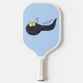 Cute leuke tadpole cartoon illustratie pickleball paddle (Achterkant)