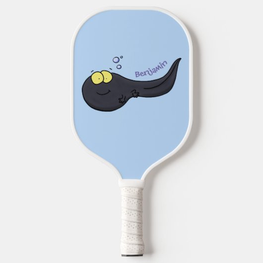 Cute leuke tadpole cartoon illustratie pickleball paddle (Voorkant)