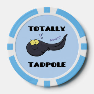Cute leuke tadpole cartoon illustratie poker chips