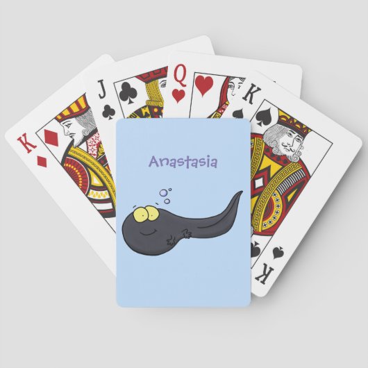 Cute leuke tadpole cartoon illustratie pokerkaarten (Achterkant)