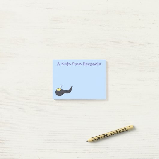 Cute leuke tadpole cartoon illustratie post-it® notes (Op bureau)
