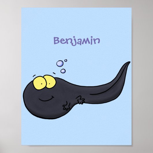 Cute leuke tadpole cartoon illustratie poster (Voorkant)