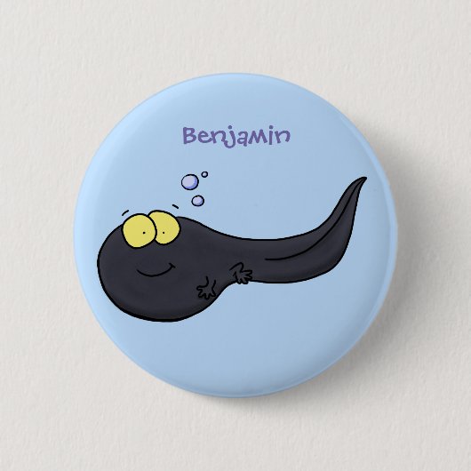 Cute leuke tadpole cartoon illustratie ronde button 5,7 cm (Voorkant)