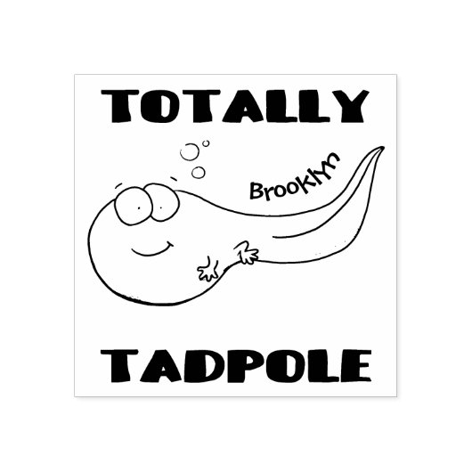 Cute leuke tadpole cartoon illustratie rubberstempel (Afrduk)