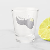 Cute leuke tadpole cartoon illustratie shot glas (Achterkant)