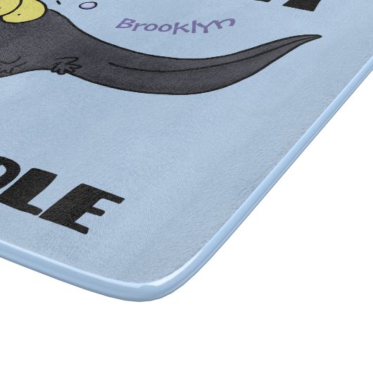 Cute leuke tadpole cartoon illustratie snijplank (Hoek)