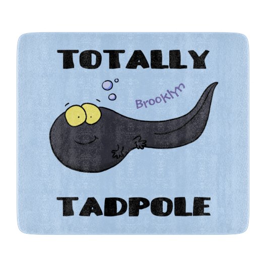 Cute leuke tadpole cartoon illustratie snijplank (Voorkant)