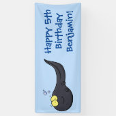 Cute leuke tadpole cartoon illustratie spandoek (Verticaal)