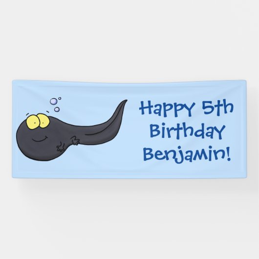 Cute leuke tadpole cartoon illustratie spandoek (Horizontaal)