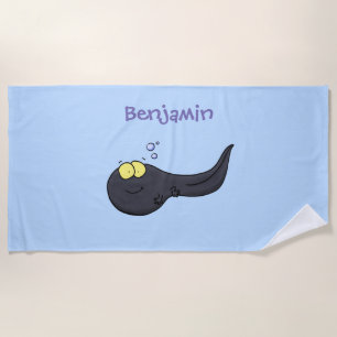 Cute leuke tadpole cartoon illustratie strandlaken