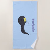 Cute leuke tadpole cartoon illustratie strandlaken (Voorkant)