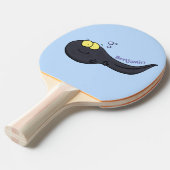 Cute leuke tadpole cartoon illustratie tafeltennisbatje (Voorkant Gekanteld)