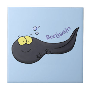 Cute leuke tadpole cartoon illustratie tegeltje