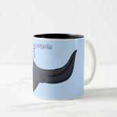 Cute leuke tadpole cartoon illustratie tweekleurige koffiemok (Voorkant rechts)