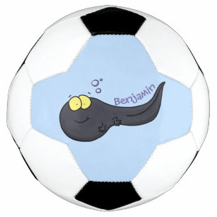 Cute leuke tadpole cartoon illustratie voetbal