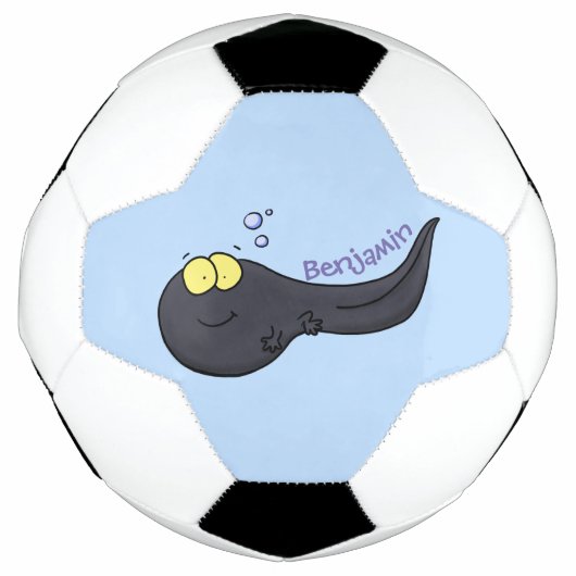 Cute leuke tadpole cartoon illustratie voetbal (Voorkant)