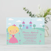 Cute leuke uitnodiging voor het verjaardagsfeest v (Staand voorkant)