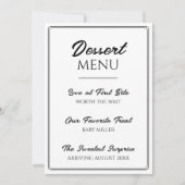 Cute Leuke Zwangerschapsaankondiging Dessertmenu Aankondiging (Voorkant)