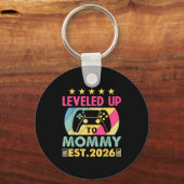 Cute Leveled Up To Mommy 2026 Awesome Promoted To Sleutelhanger (Voorkant)