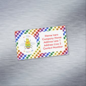 Cute LGBT Proud Rainbow Bee en Flowers Custom Magnetisch Visitekaartje (Voorbeeld)
