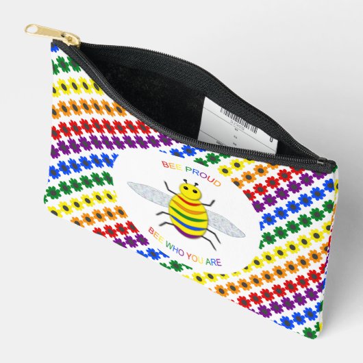Cute LGBT Proud Rainbow Bee en Flowers Etui (Open)