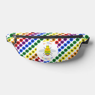 Cute LGBT Proud Rainbow Bee en Flowers Heuptasje