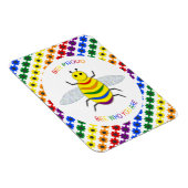 Cute LGBT Proud Rainbow Bee en Flowers Magneet (Rechterzijde)