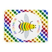 Cute LGBT Proud Rainbow Bee en Flowers Magneet (Horizontaal)