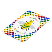 Cute LGBT Proud Rainbow Bee en Flowers Magneet (Linkerzijde)
