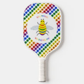 Cute LGBT Proud Rainbow Bee en Flowers Pickleball Paddle (Voorkant)