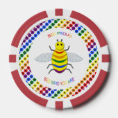 Cute LGBT Proud Rainbow Bee en Flowers Poker Chips (Voorkant)