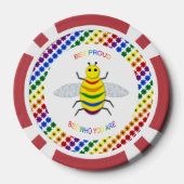 Cute LGBT Proud Rainbow Bee en Flowers Poker Chips (Achterkant)