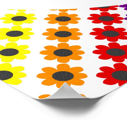 Cute LGBT Proud Rainbow Bee en Flowers Poster (Hoek)