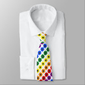 Cute LGBT Proud Rainbow Bee en Flowers Stropdas (Gebonden)