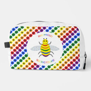 Cute LGBT Proud Rainbow Bee en Flowers Toilettasje