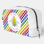 Cute LGBT Proud Rainbow Bee en Flowers Toilettasje (Rechterhoek)