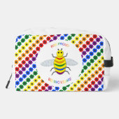 Cute LGBT Proud Rainbow Bee en Flowers Toilettasje (Achterkant)